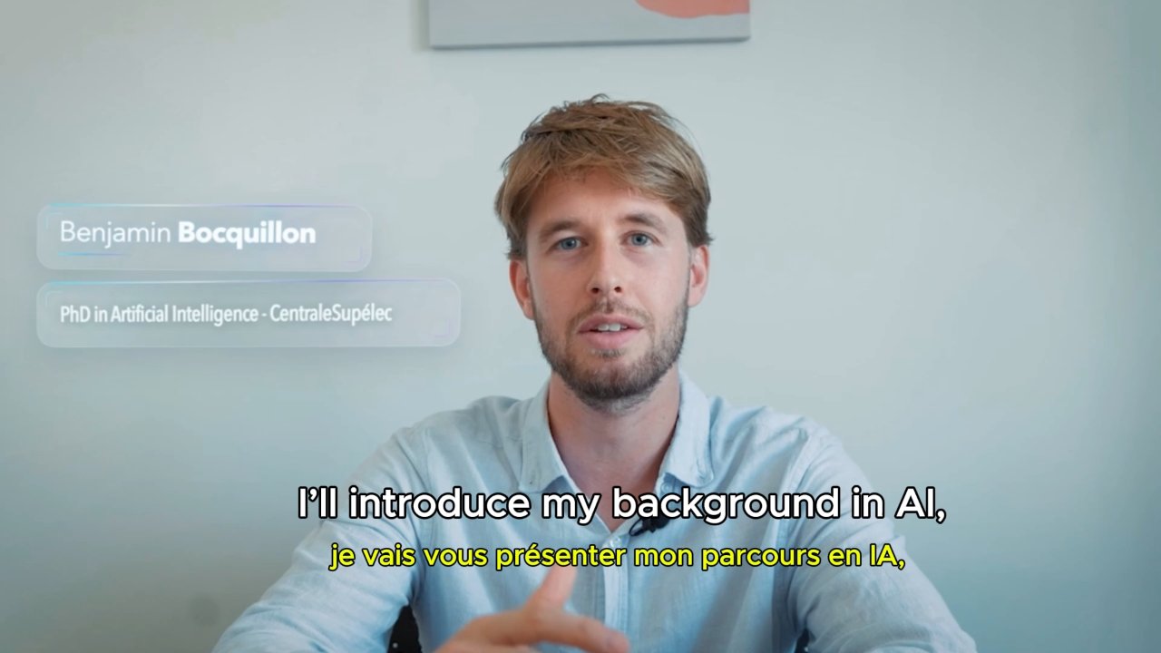 Benjamin Bocquillon speaking to camera in the introduction video.